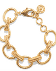 Cleopatra Regal Link Bracelet, 7+1.5" - Gold