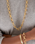 Cleopatra Regal Link Bracelet, 7+1.5" - Gold