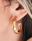Cleopatra Classic Medium Hoop Earrings - Gold