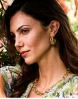 Veranda Caning Medium Hoop Earrings - Gold