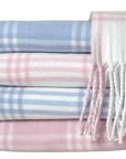 Window Pane Check Flannel with Fringe Children's Blanket