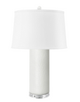 Cleo Lamp with Shade 17-inch White Linen, with Nickel, Off White Linen