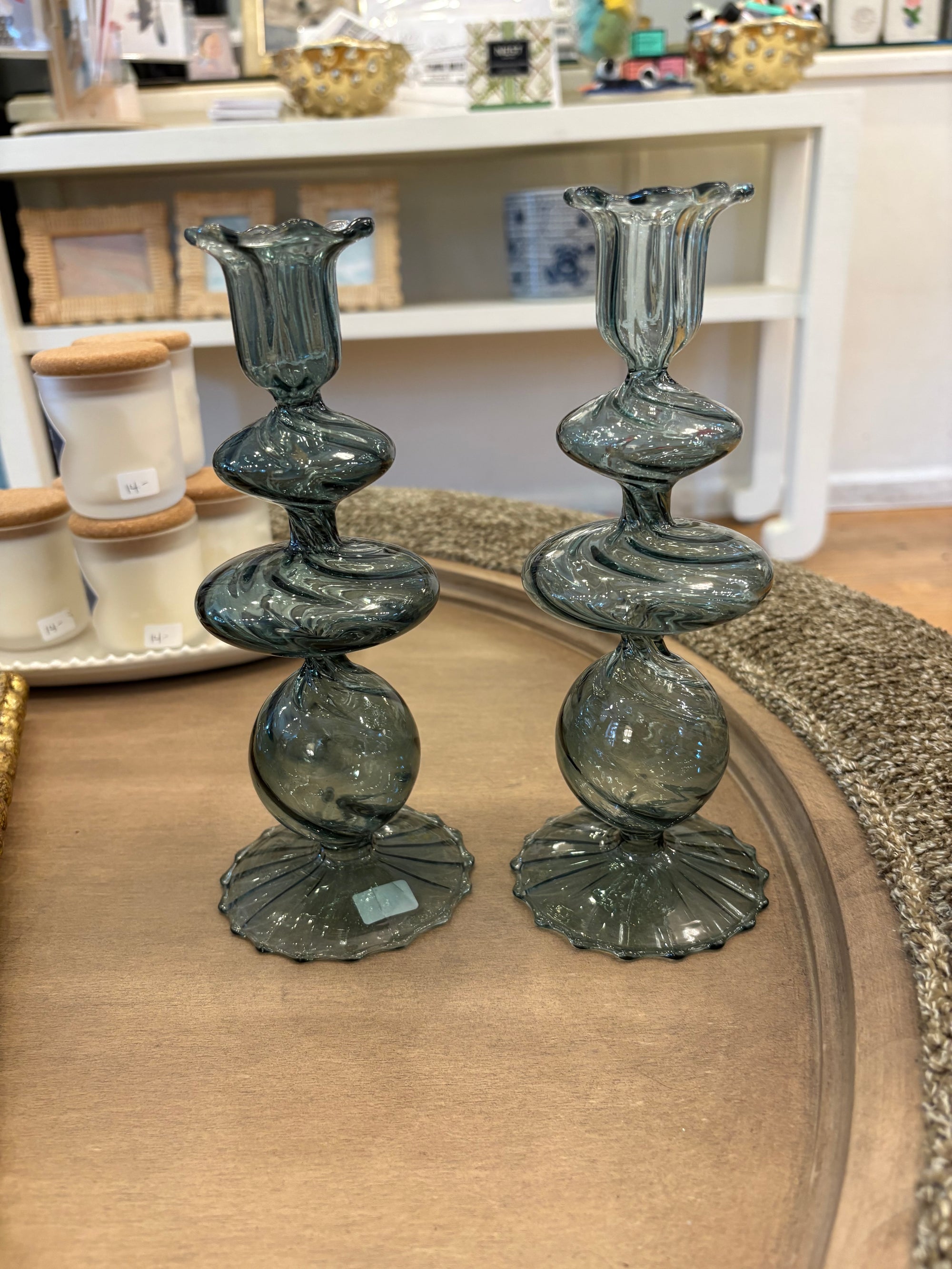 La Boheme, Candlestick, Medium, Blue (Discontinued color - Clear avaliable)