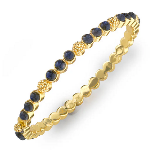 Berry Gem Petite Hinged Bangle - Blue Labradorite