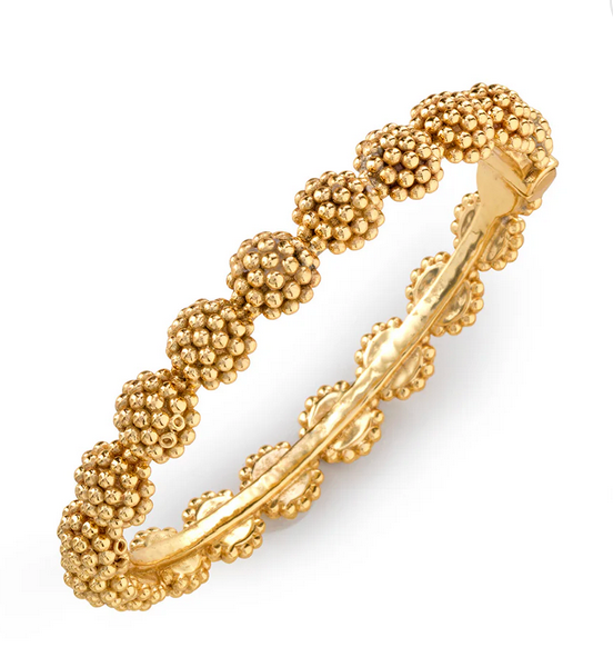 Berry Eternity Hinged Bangle - Gold