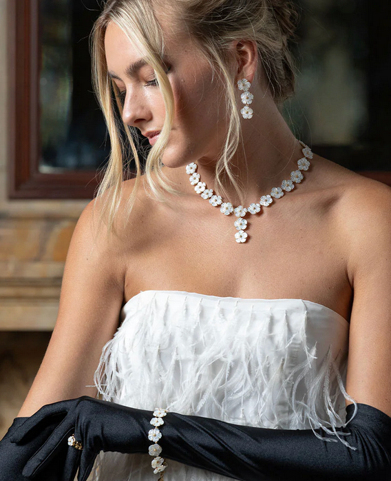 Mermaid Garden Petite Linear Earrings - MOP