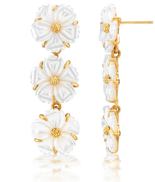 Mermaid Garden Petite Linear Earrings - MOP