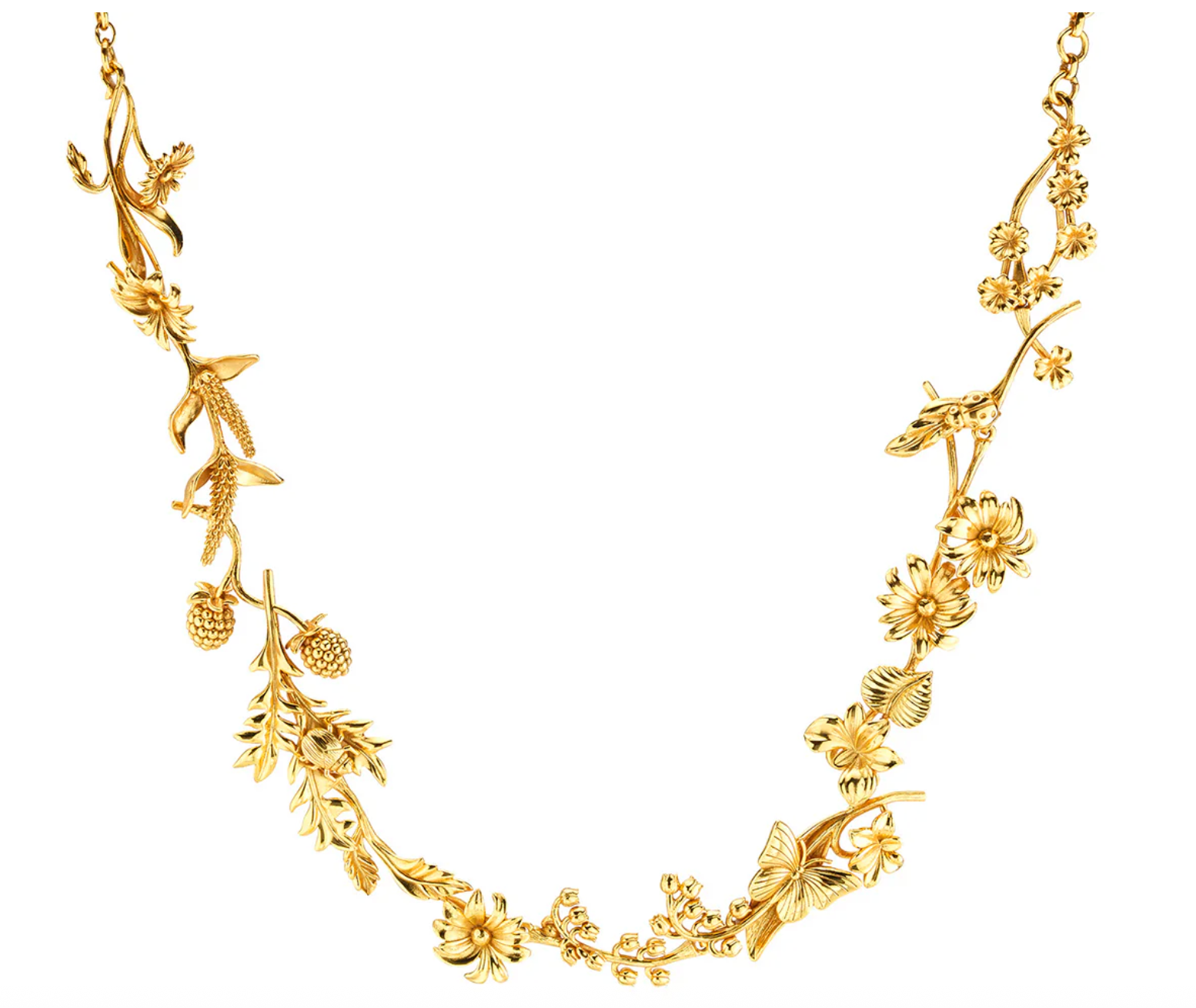 Meadow Walk Meadow Wildflower Necklace, 16" - Gold