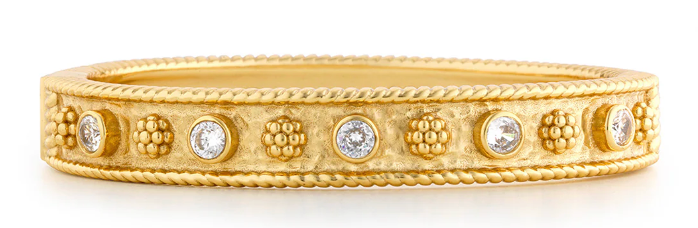 Berry Gem Classic Hinged Bangle - Clear Cubic Zirconia