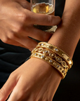 Berry Gem Classic Hinged Bangle - Clear Cubic Zirconia