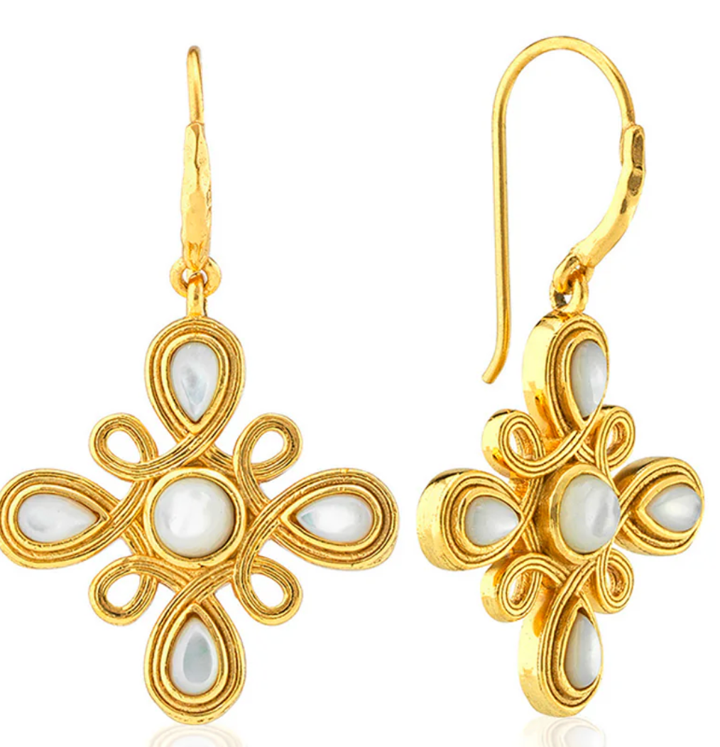Monique Gem Dangle Earrings - MOP