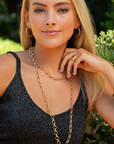 Cleopatra Small Link Necklace, 16"+2" - Gold