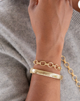 Cleopatra Small Link Bracelet, 7+1.5" - Gold