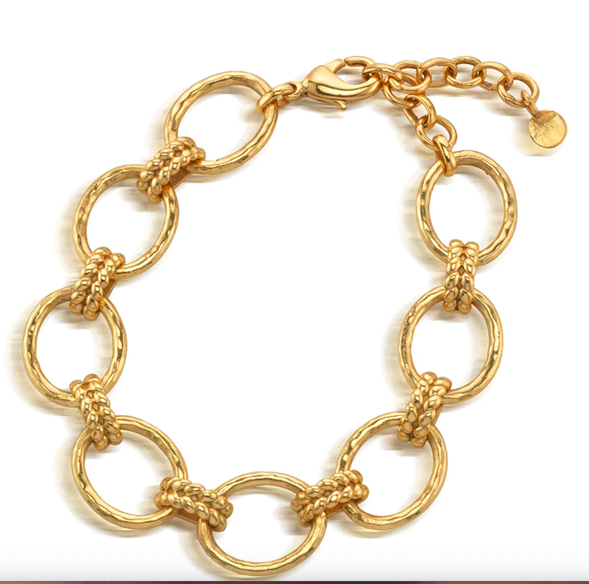 Cleopatra Grande Link Bracelet, 7+1.5" - Gold