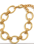 Cleopatra Grande Link Bracelet, 7+1.5" - Gold