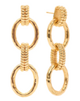 Cleopatra Regal Double Link Earrings - Gold