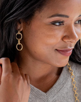 Cleopatra Regal Double Link Earrings - Gold