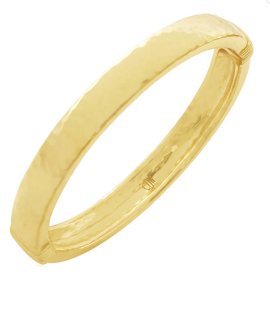 Cleopatra Oval Hinged Bangle - Gold