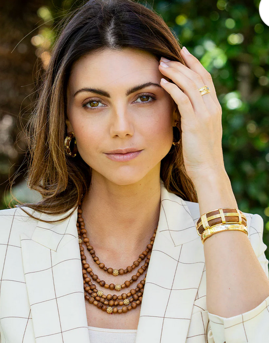 Cleopatra Oval Hinged Bangle - Gold