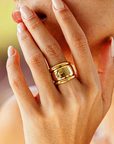 Cleopatra Slice Stacking Ring Set - Gold