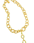 Bangkok Bamboo Link Necklace, 18" - Gold/Green Enamel