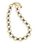 Cleopatra Grande Link Necklace, 16"+2" - Gold/Midnight