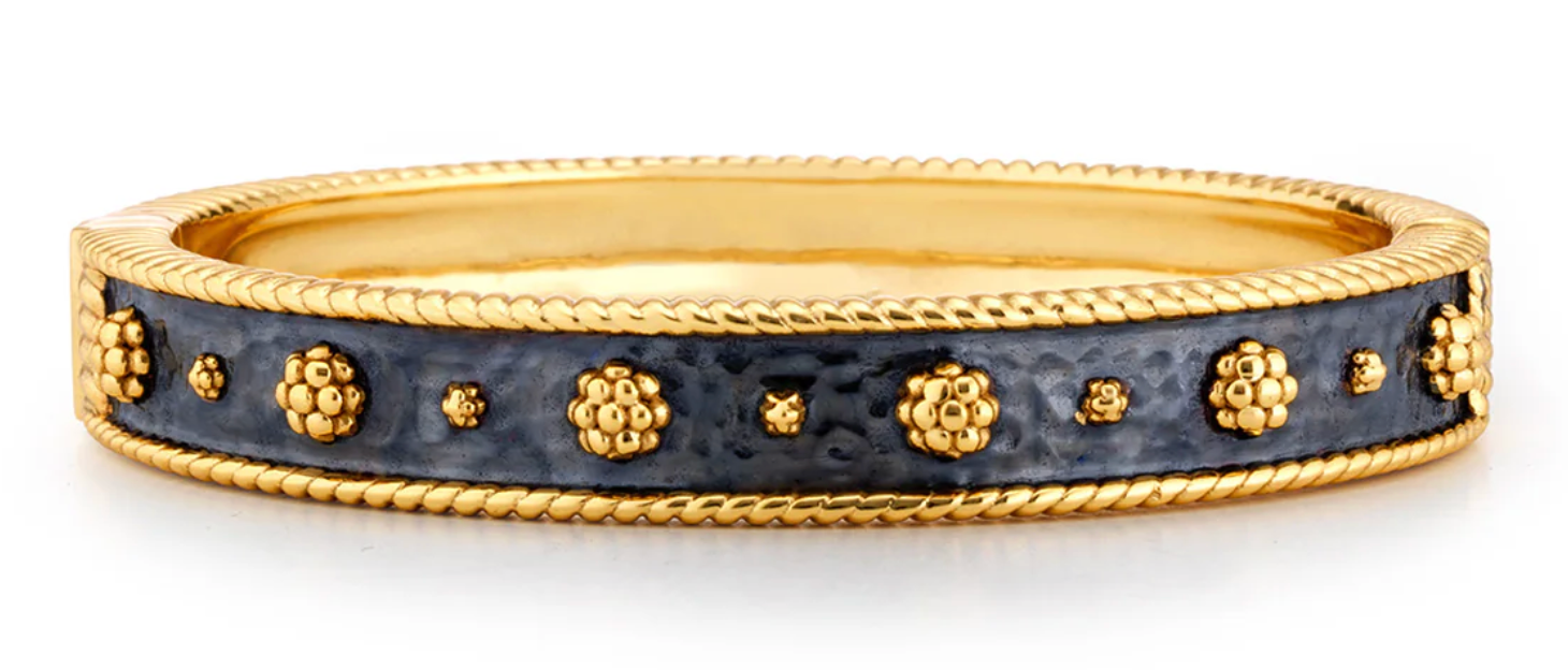 Berry Classic Hinged Bangle, S/M - Gold/Midnight