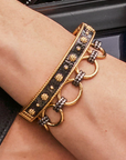Berry Classic Hinged Bangle, S/M - Gold/Midnight