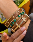 Berry Small Hinged Bangle - Teak