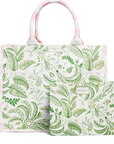 Addison Ross Palm Beach Green Cotton Canvas Bag