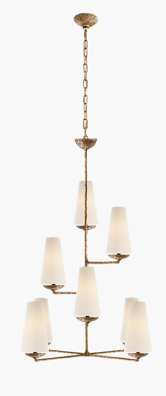 Fontaine Vertical Chandelier: Designer AERIN. GILDED PLASTER