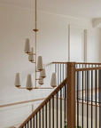 Fontaine Vertical Chandelier: Designer AERIN. GILDED PLASTER