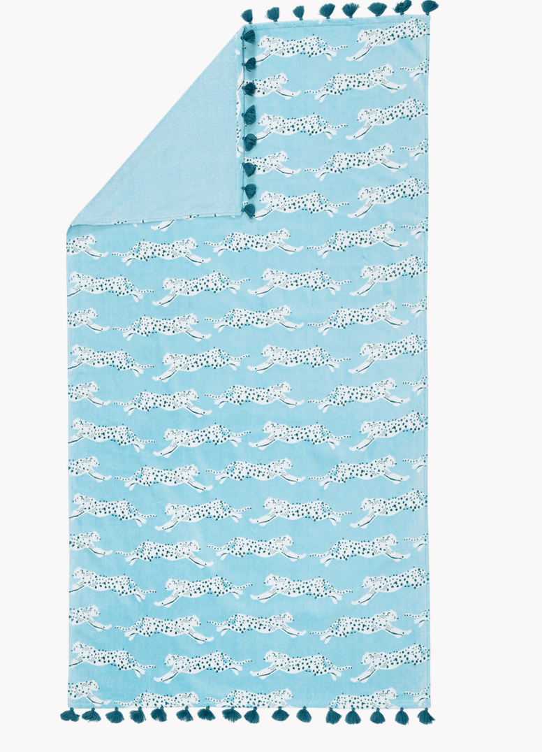 Leaping Leopard Beach Towel