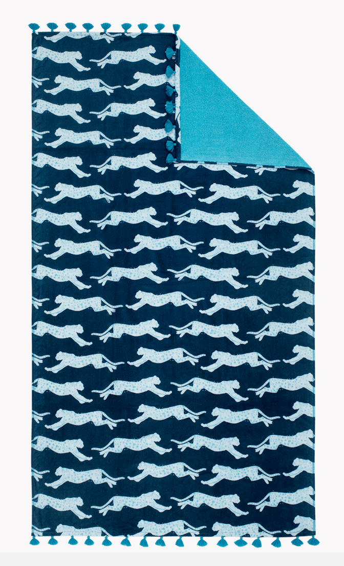 Leaping Leopard Beach Towel