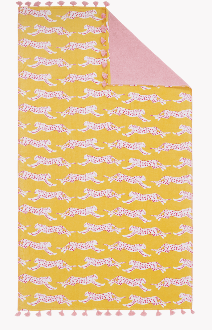 Leaping Leopard Beach Towel
